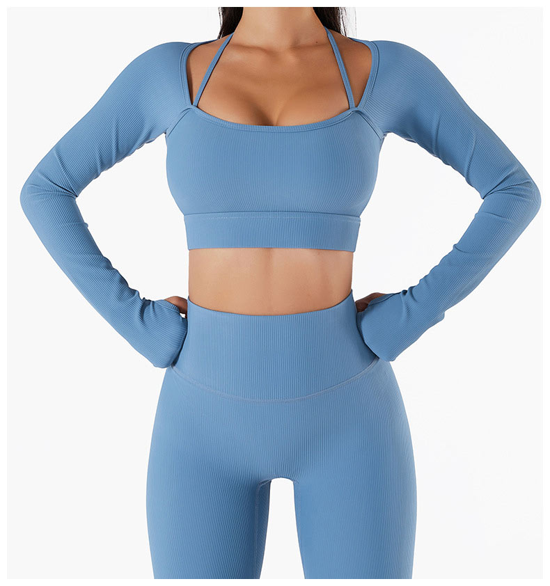 Athletic Ladies Gym Clothing Fitness Short Sleeve Breathable Yoga Set