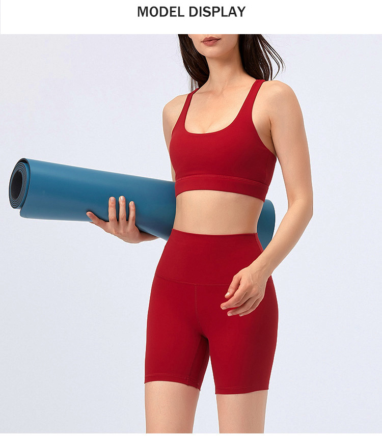 Low Impact Yoga Sets Women  Workout Set 2 Piece Outfits Gym Shorts Sports Bra Sets